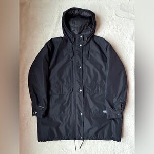 Eddie Bauer Black Rainfoil Hooded Insulated Parka Coat Women Size XL